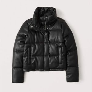 Abercrombie & Fitch Vegan Leather Mini Puffer